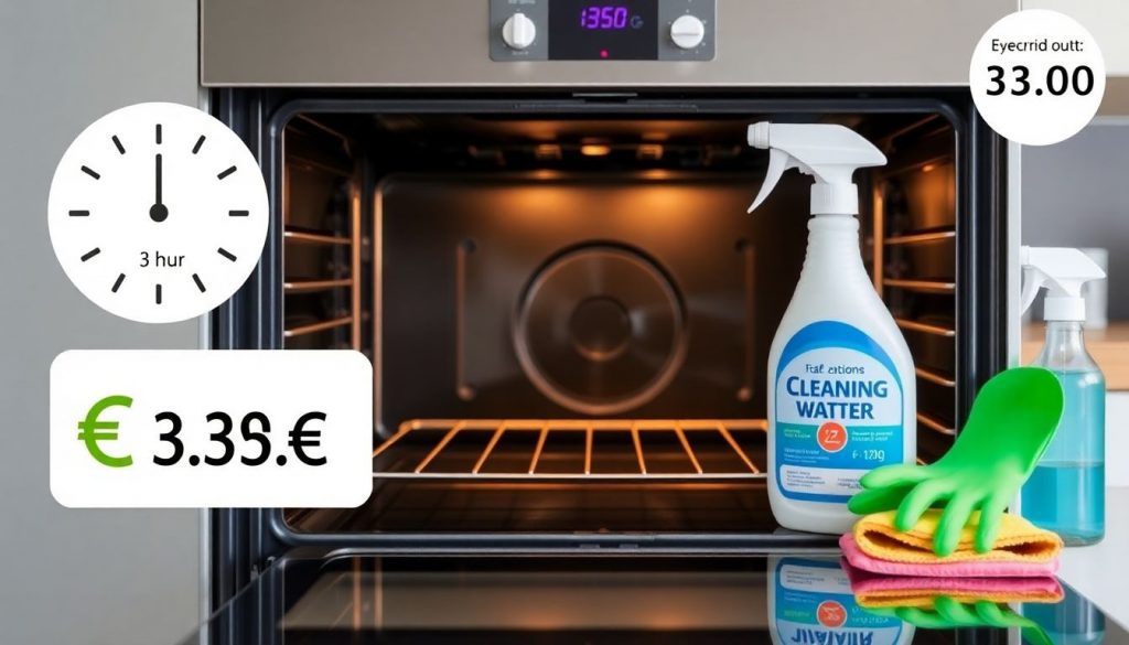 Header-Bild für Artikel: Backofen reinigen mit Pyrolyse (3 Stunden Stromverbrauch) im Vergleich zu chemischen Reinigern und deren Kosten.