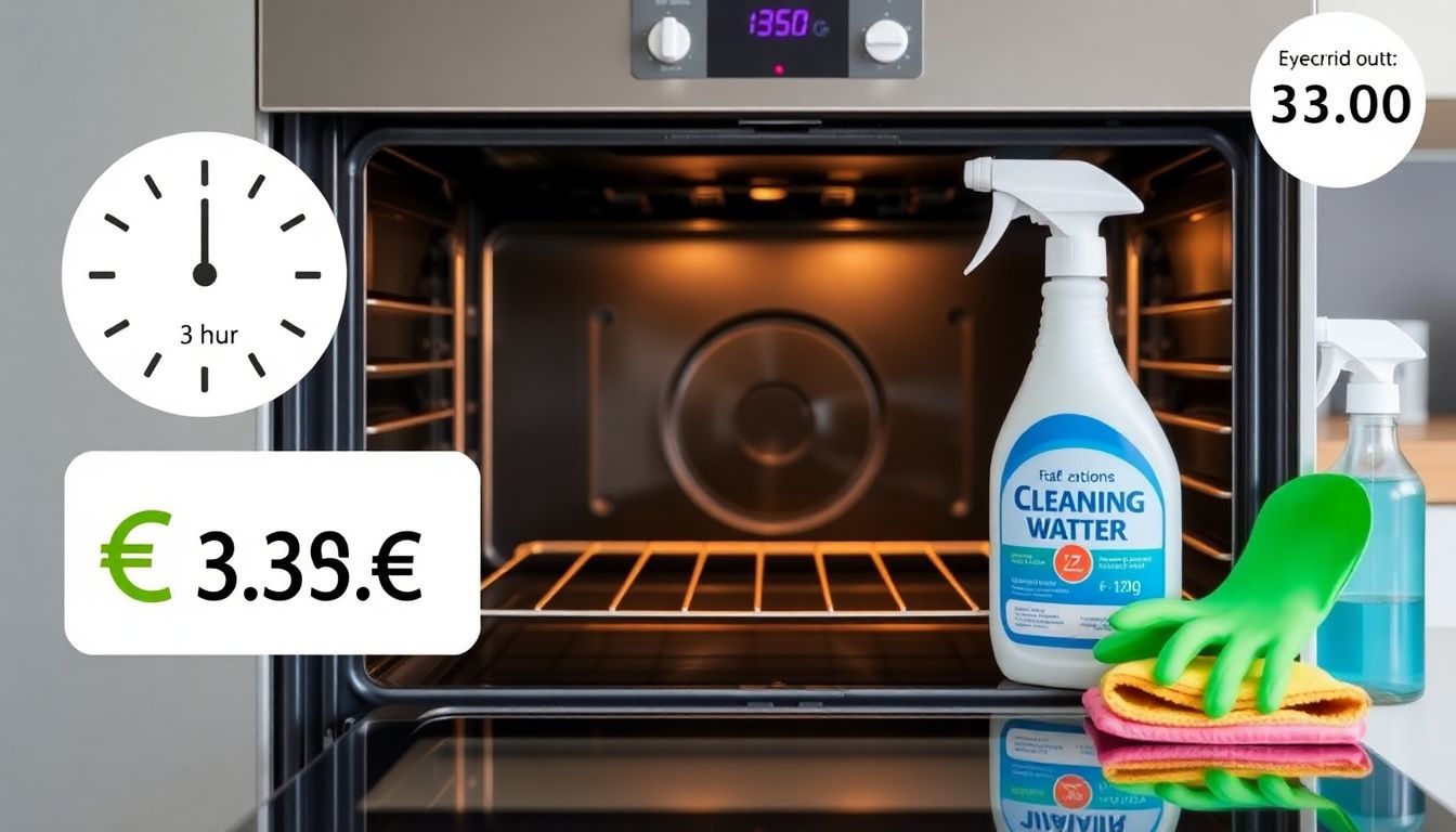 Header-Bild für Artikel: Backofen reinigen mit Pyrolyse (3 Stunden Stromverbrauch) im Vergleich zu chemischen Reinigern und deren Kosten.