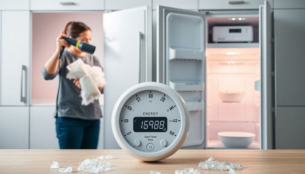 Vergleich zweier Methoden zum Abtauen eines Gefrierschranks: Schnellmethode mit Föhn und klassisches Abtauen mit Stromkostenvergleich