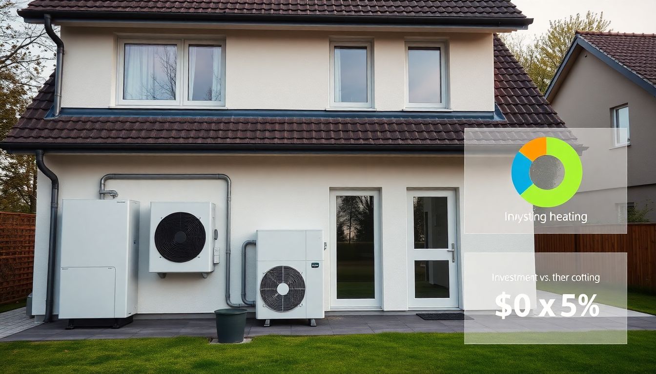 Moderne Energieeffizienzhaus mit Hybridheizung aus Gas-Brennwertgerät und Luft-Wasser-Wärmepumpe für 150 qm Wohnfläche.