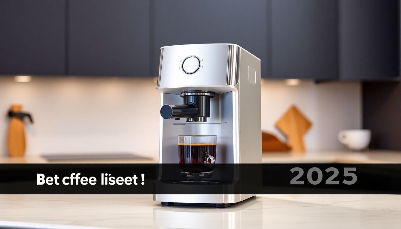 Ein moderner Kaffeevollautomat unter 500 Euro auf einer Küchenarbeitsplatte, mit sichtbaren Hinweisen auf Energieeffizienz und Bohneneinsparung, der die beste Wahl für 2025 darstellt.