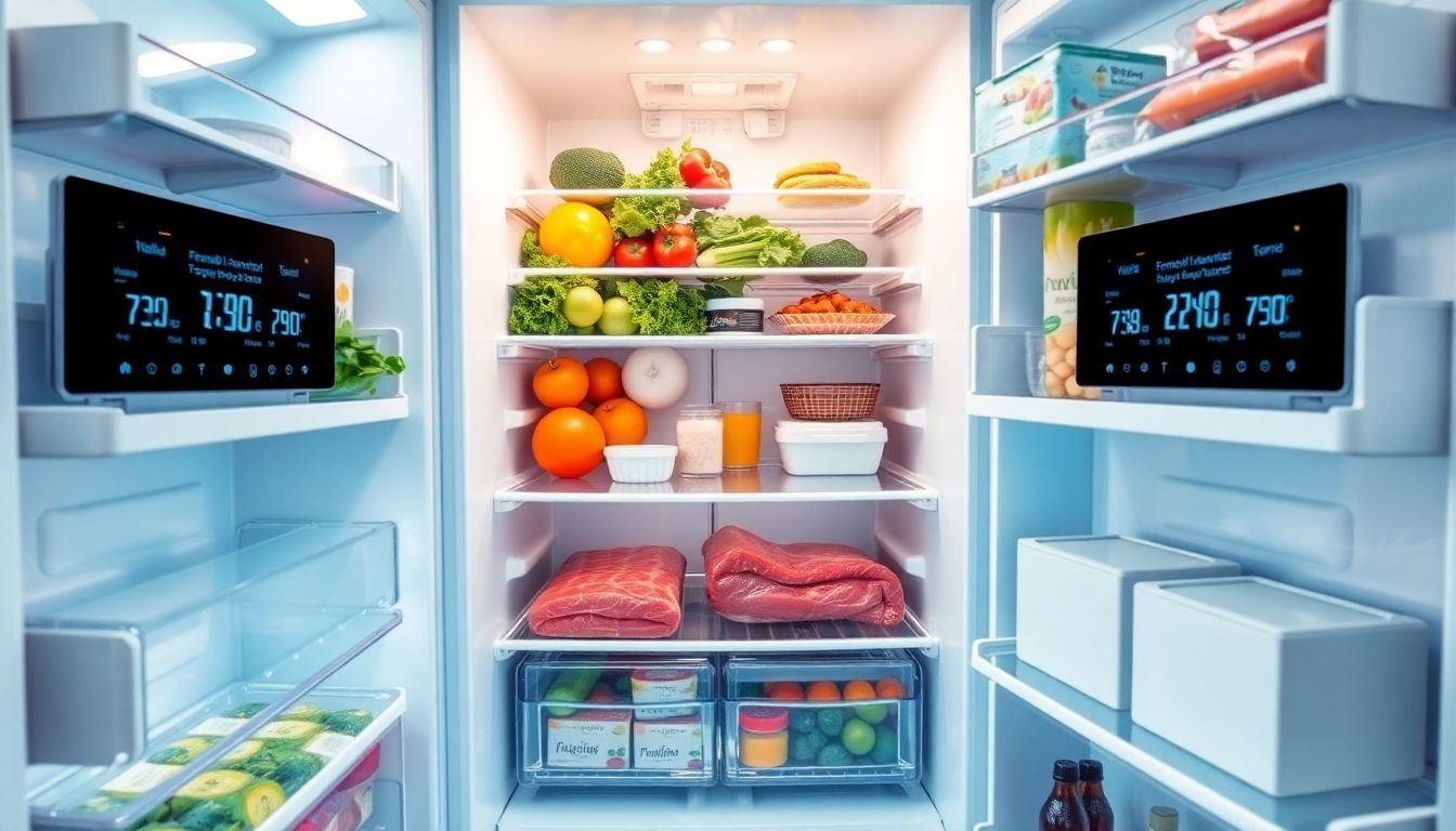 Moderner Kühlschrank mit optimaler Temperaturverteilung für verschiedene Lebensmittel