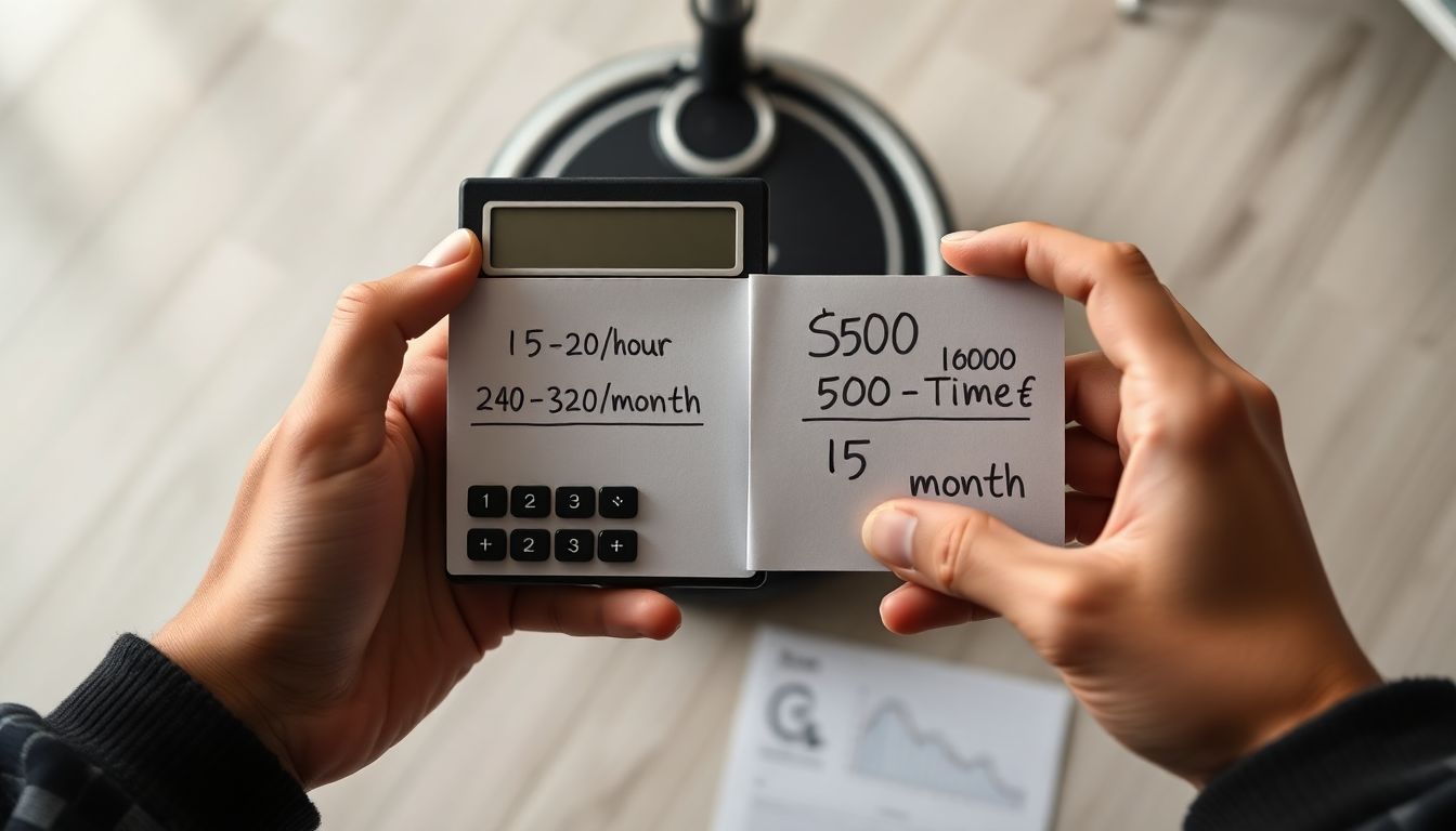 Cost comparison calculator showing hourly rates versus one-time investment