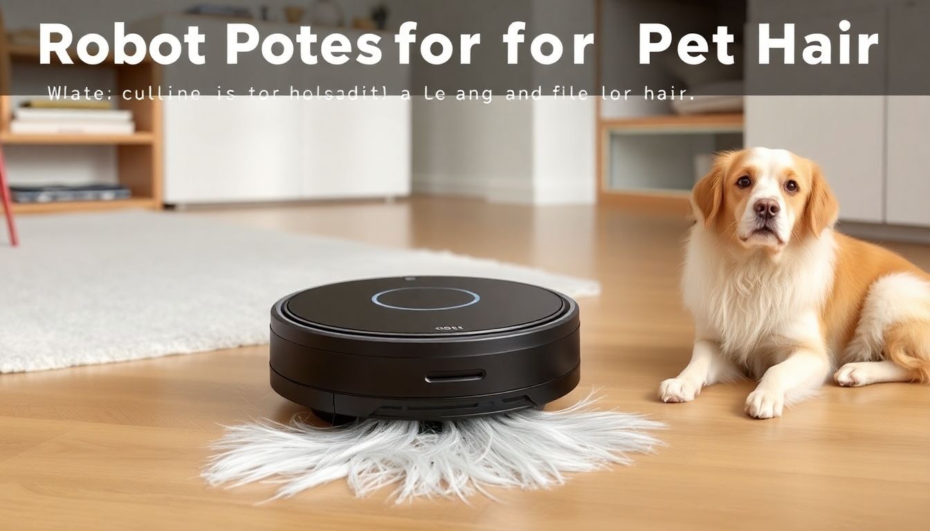 Staubsaugerroboter für Tierhaare unter 300€, der lange Haare im Jahr 2025 effektiv entfernt, in einem modernen Zuhause mit Haustier.