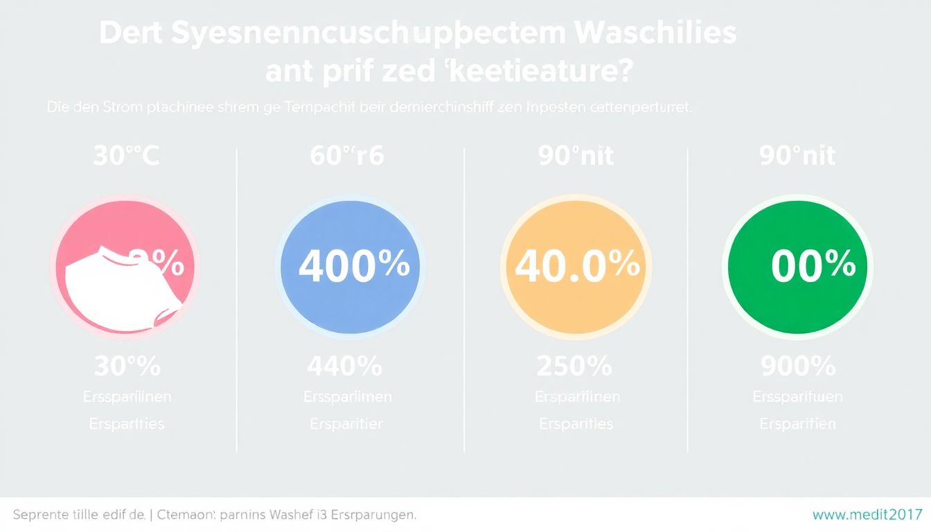 Vergleich Stromverbrauch Waschmaschine bei verschiedenen Temperaturen - Infografik