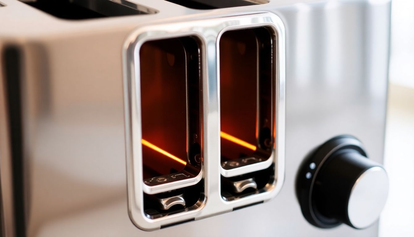 Heizspiralen eines Toasters, die ungleichmäßig rösten, mit Hinweis auf Austauschkosten von 8€ pro Stück