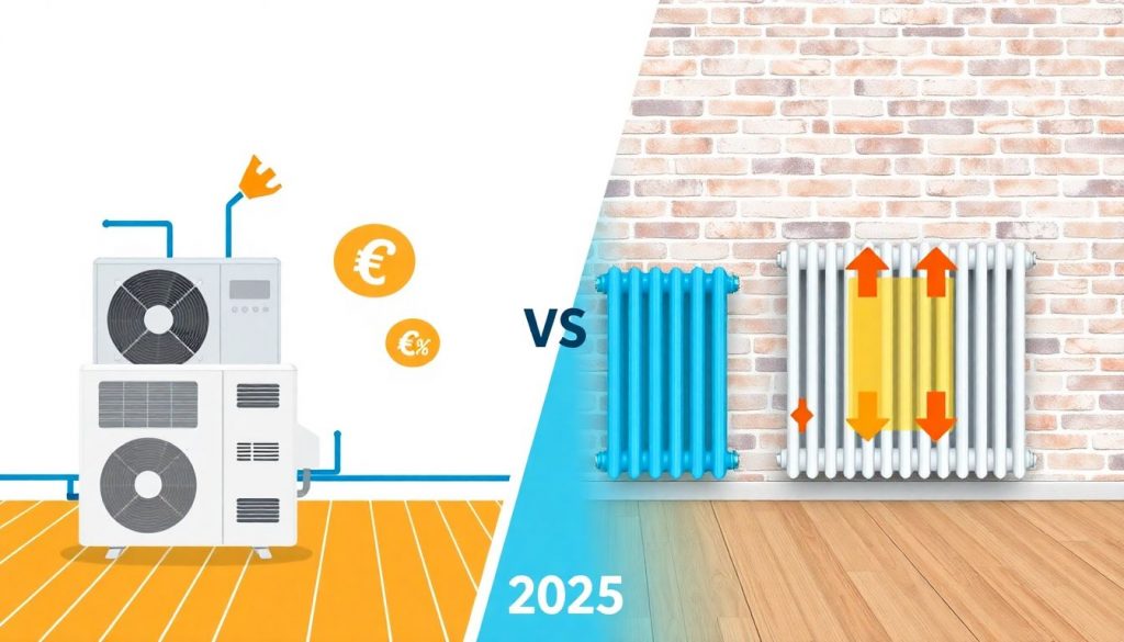 Header-Bild: Wirtschaftlichkeitsvergleich Wärmepumpe mit Fußbodenheizung versus Heizkörper im Altbau 2025