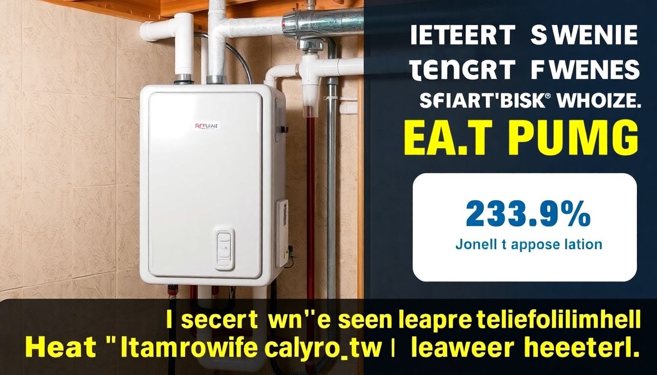 Eine moderne Warmwasser-Wärmepumpe im Keller eines Einfamilienhauses, sauber installiert mit Anschlüssen für Strom und Wasser. Das Bild vermittelt Energieeffizienz und zeigt den Vergleich der Kosten und Ersparnisse gegenüber einem herkömmlichen Elektroboiler.