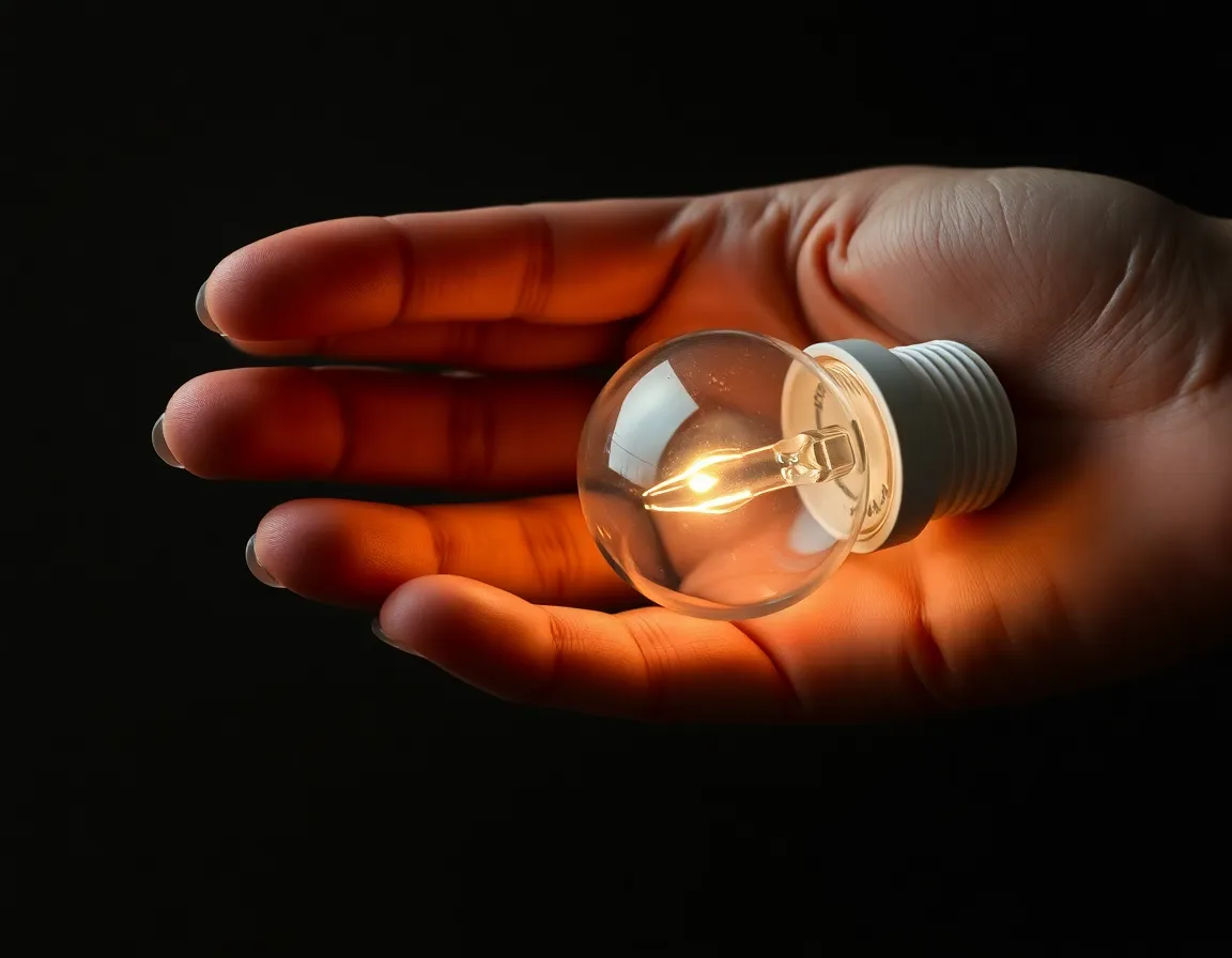 Austausch einer Glühbirne gegen ein LED-Leuchtmittel zum Stromsparen