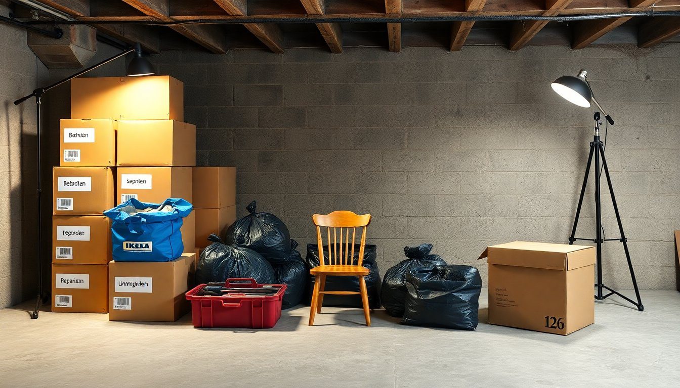 Wie Sie mit der 5-Zonen-Methode auch große Räume wie Keller oder Dachboden systematisch entrümpeln