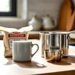 Backpulver und Essig zur Reinigung des Abflusses in einer Küchenspüle