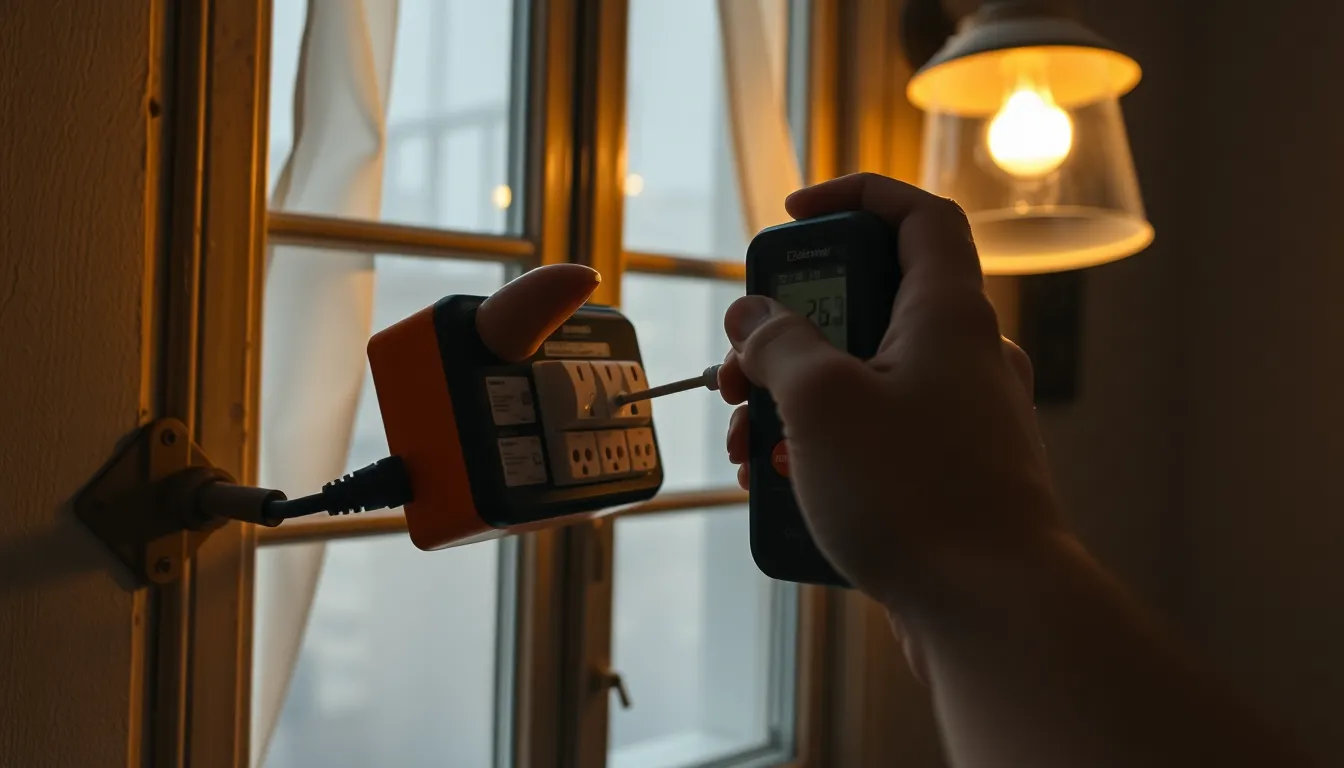 Strommessgerät misst den Verbrauch mehrerer Netzteile an einer Steckdosenleiste