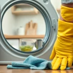 Person entnimmt das Sieb aus einer Spülmaschine zur Reinigung und Überprüfung.