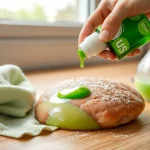 Spülmittel wird als Fettlöser auf einem Herd verwendet