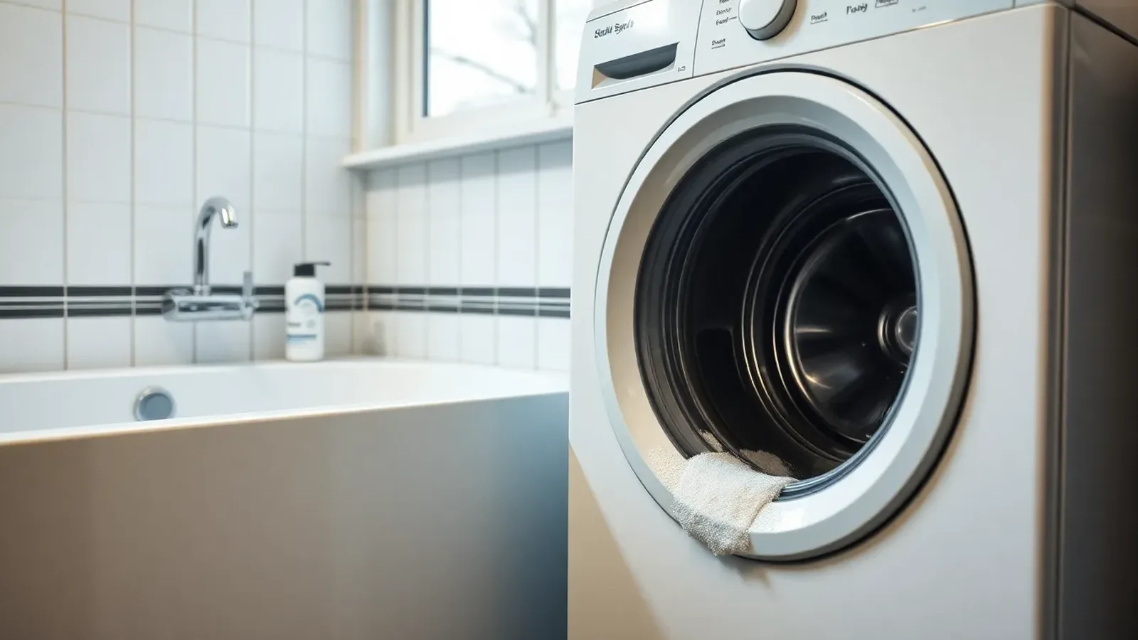 Bad Fettfilm auf Waschmaschine Gummidichtung – Titelbild